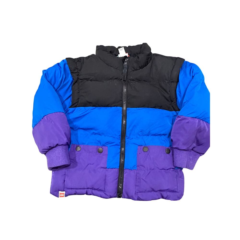 Boy's Lego/Target Convertible Winter Coat/Vest - Blue/Black/Purple - Size 4T